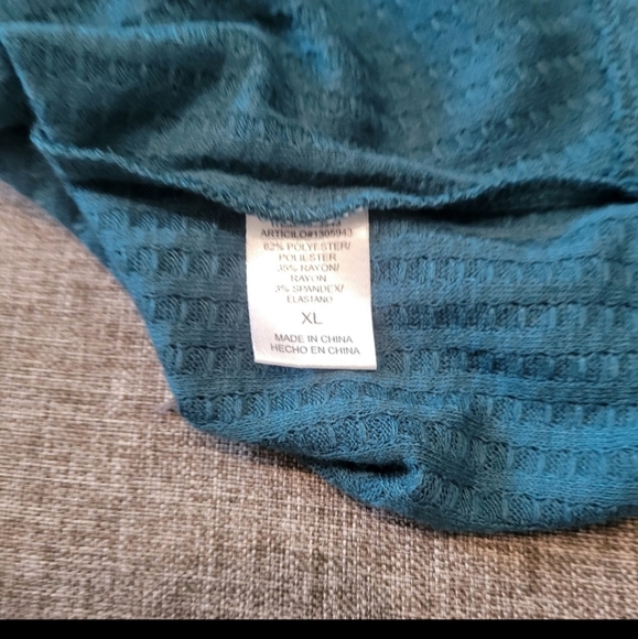 NWT Chaser Women's Thermal Waffle Knit Scoop Neck Long Sleeve Tunic Top Size XL - Picture 6 of 9